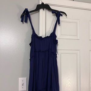 Francesca’s navy ruffle dress